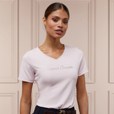 Holland Cooper Ladies Training V-Neck Tee in Blush